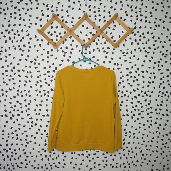 Cat & Jack Yellow Weekend Vibes Casual Girls Pullover Sweatshirt - Picture 3 of 6